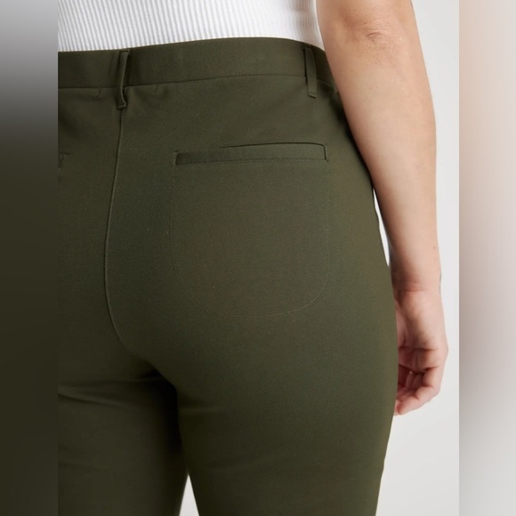 QUINCE Ultra-Stretch Ponte Straight Leg 4-Pocket Pants Olive Green Sz M - Picture 14 of 15